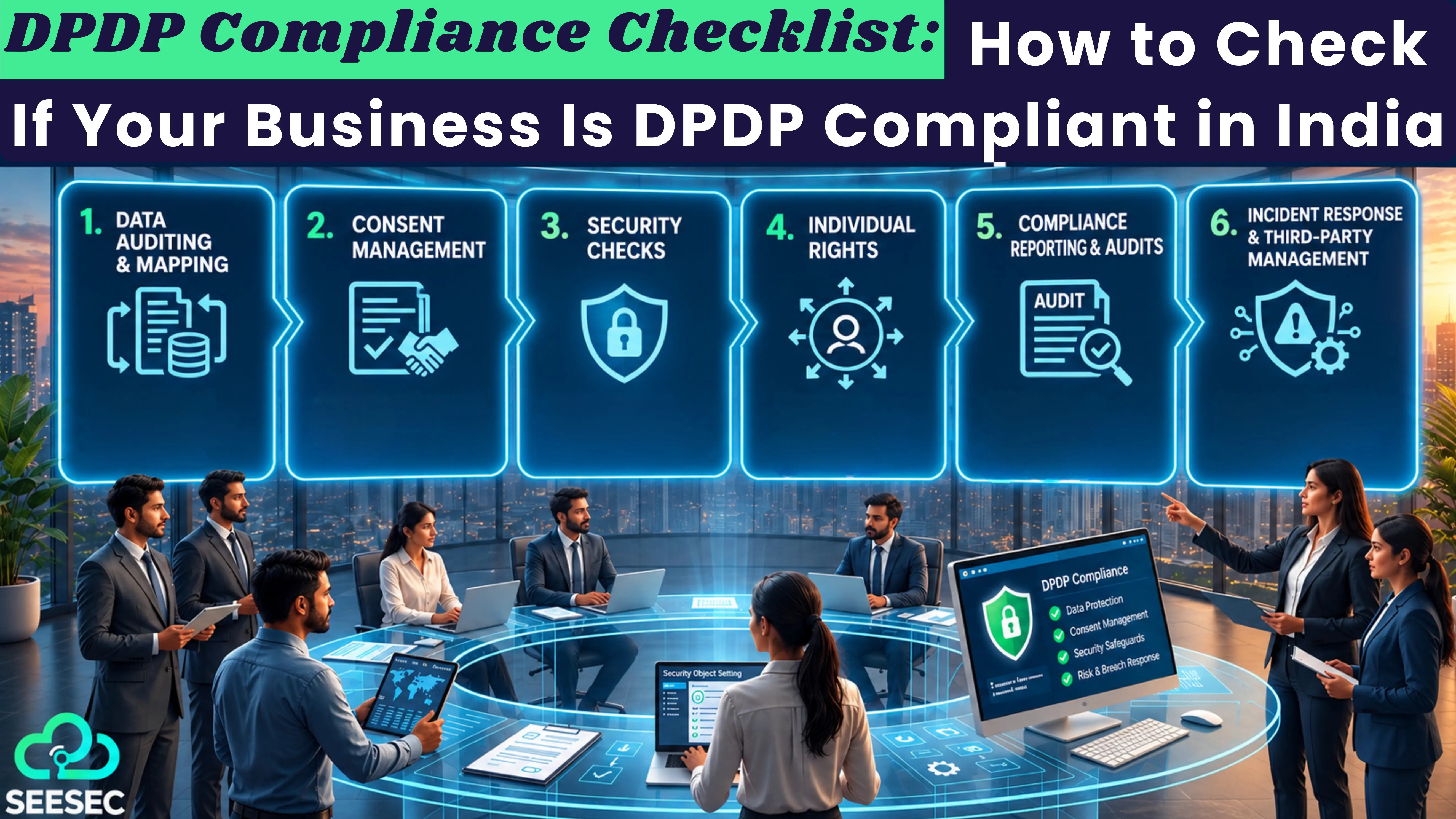 Depiction of DPDP Compliance Checklist for Indian Businesses