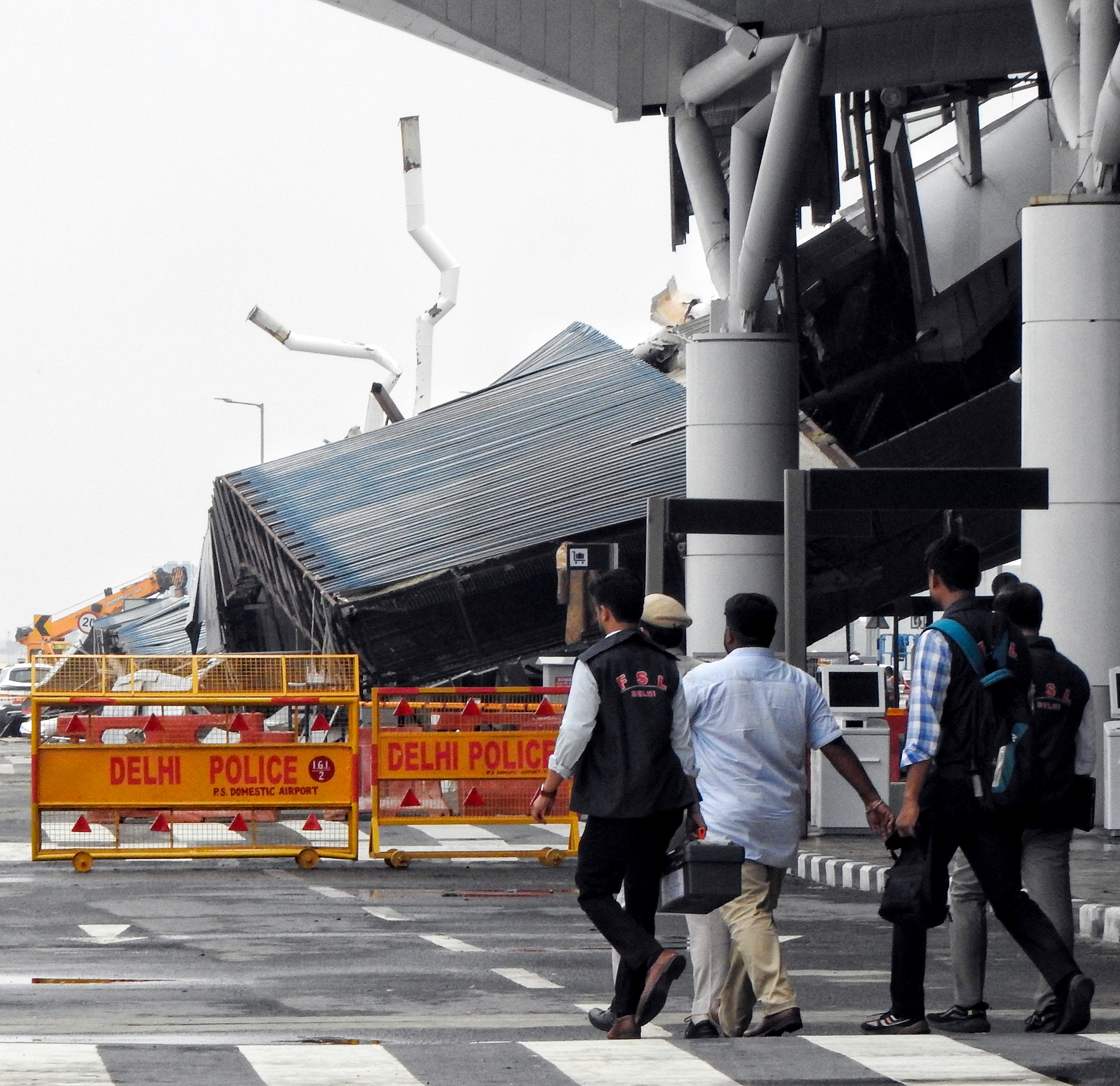 New Delhi: A roof collapsed at Terminal-1 of Delhi airport after heavy rainfall