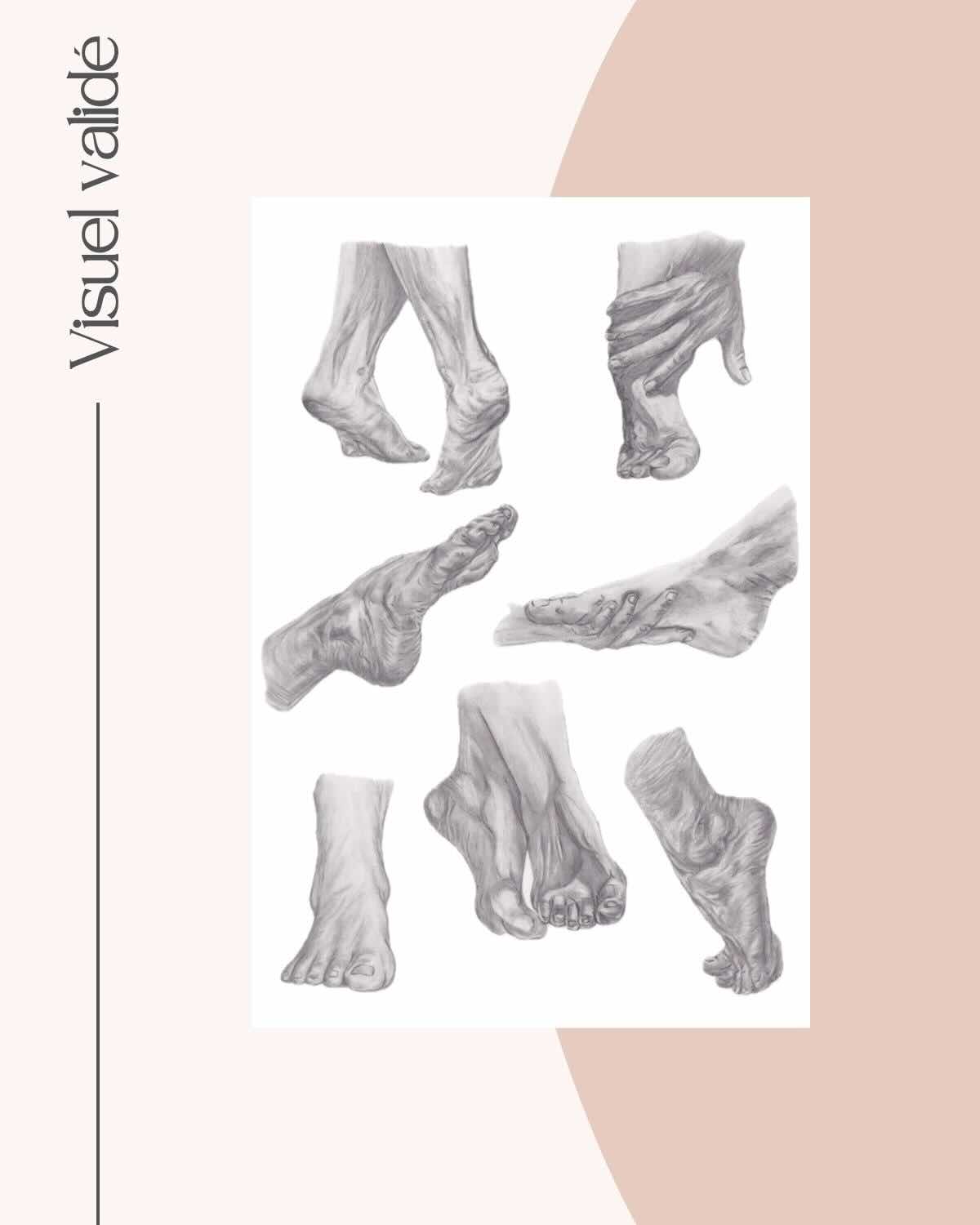 visuel affiche pied reflexologue reflexologie crayon illustration