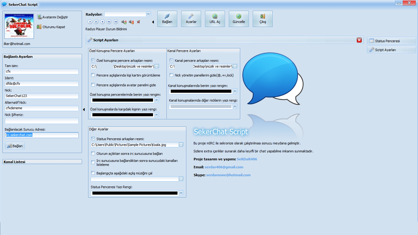 sekerchatayarlar sekerchat script