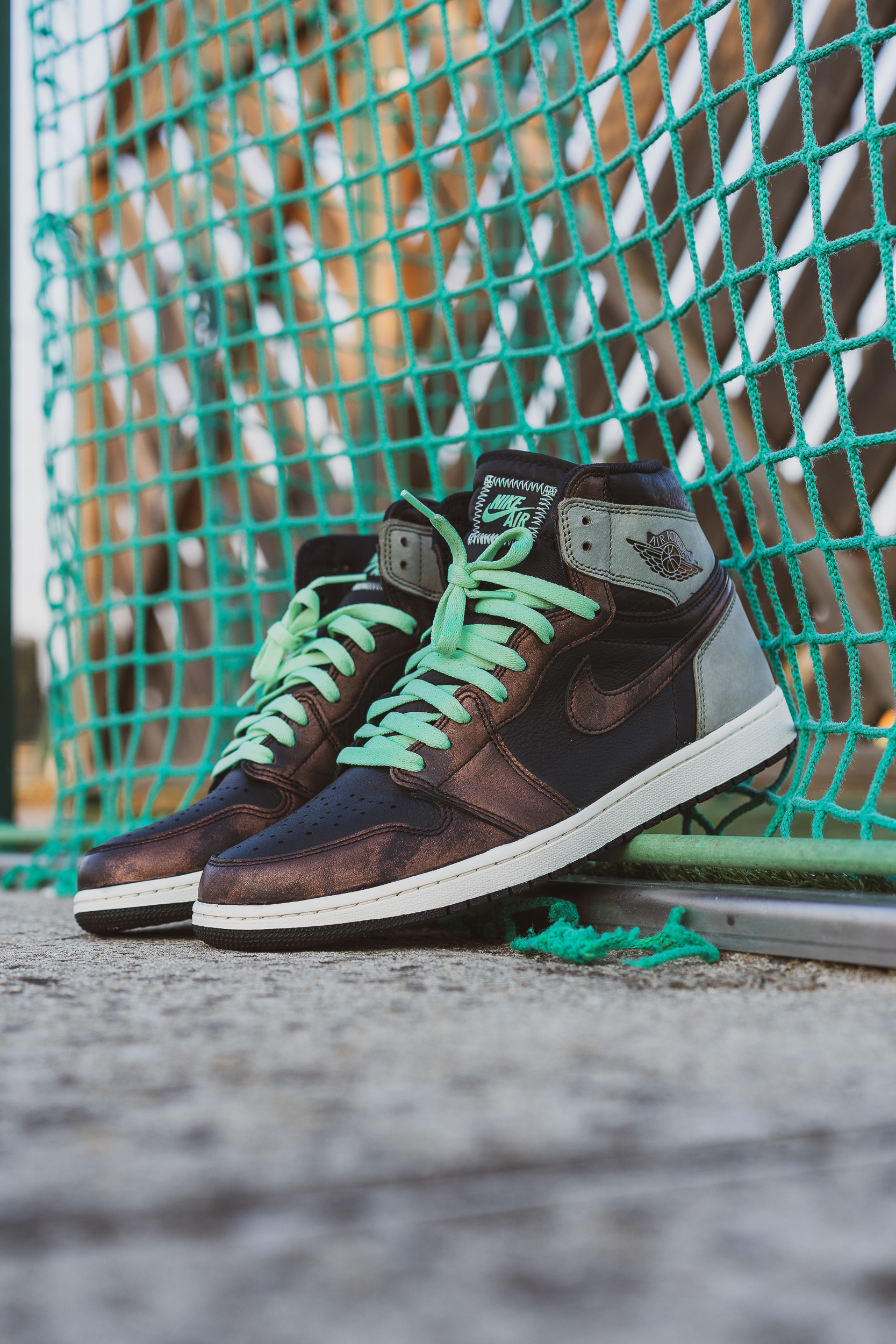 jordan 1 patina with green laces