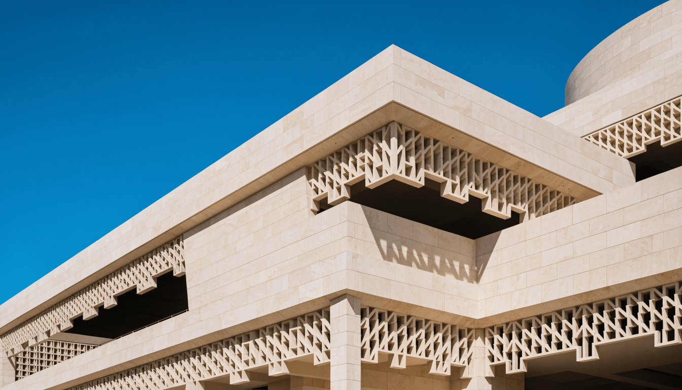 An institutional building facade