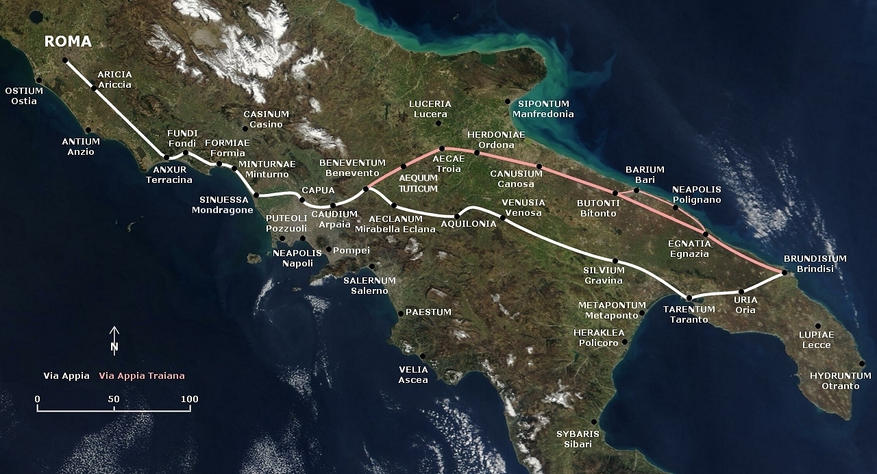 Via Appia Map It S All About Italy Via Appia Map 