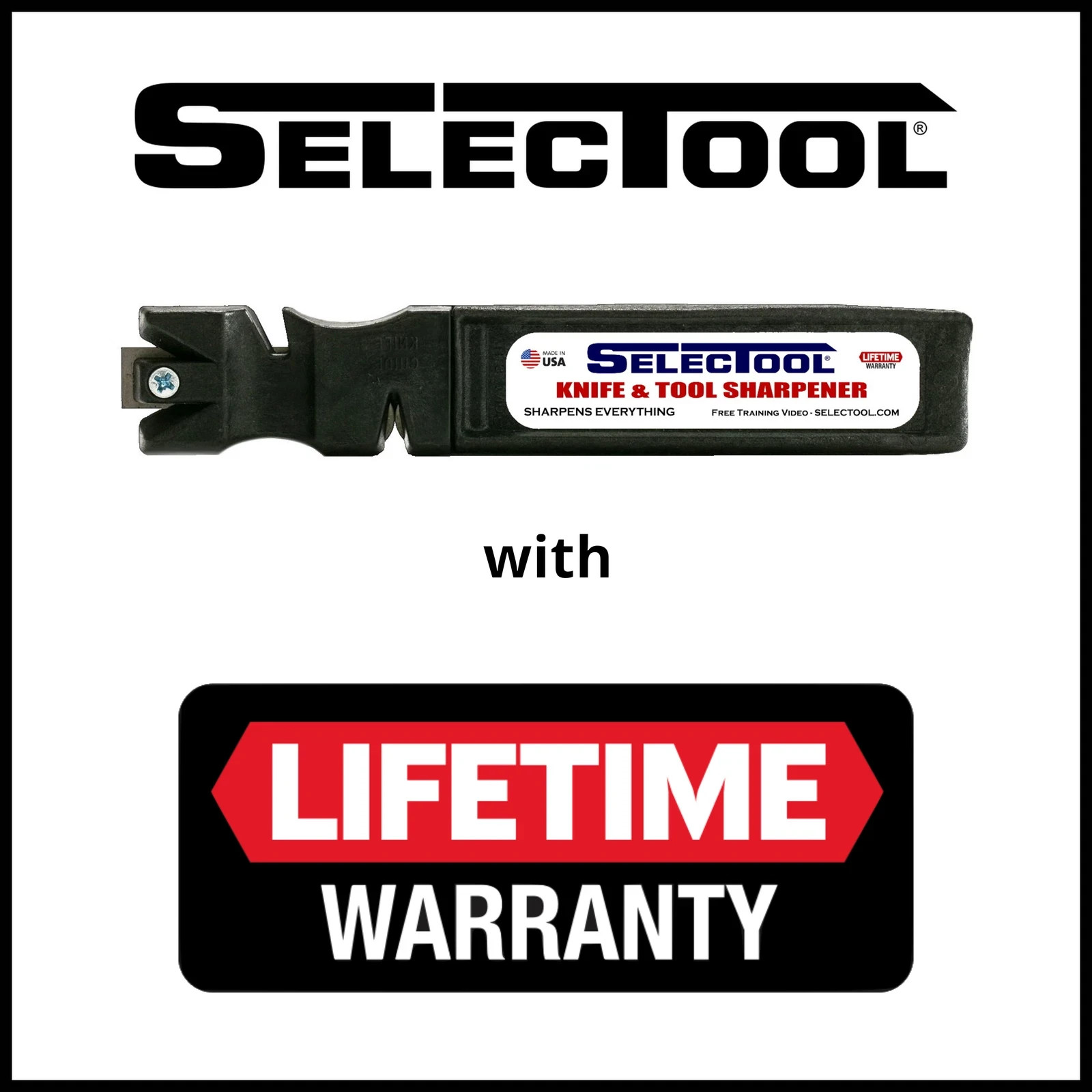 SELECTOOL 4-in-1 Knife & Tool Sharpener Made in USA Multi Purpose Sharpening Too