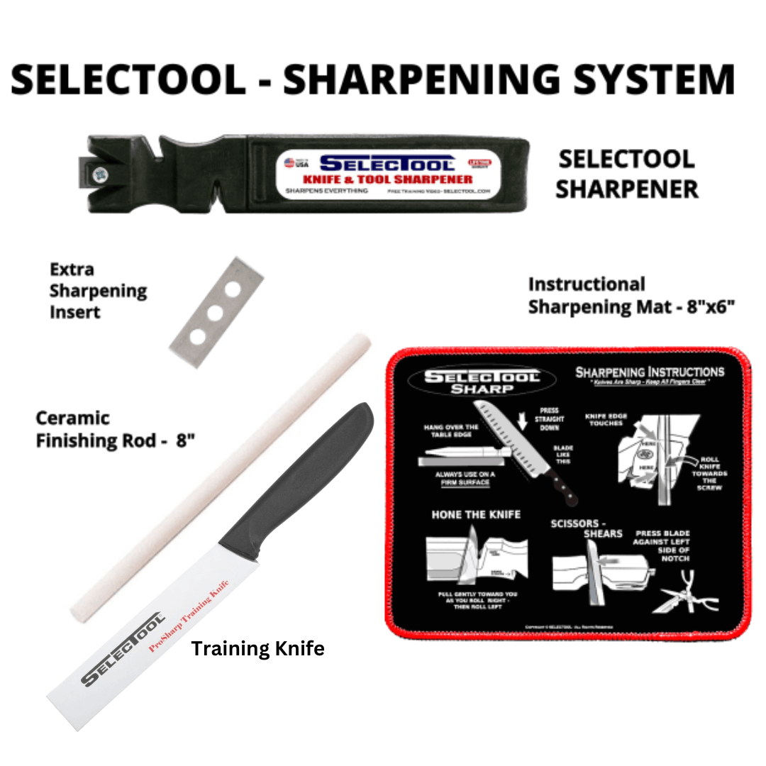 SELECTOOL Knife & Tool Sharpener DUO 8.5" Ceramic Honing Rod Manual Adjustable