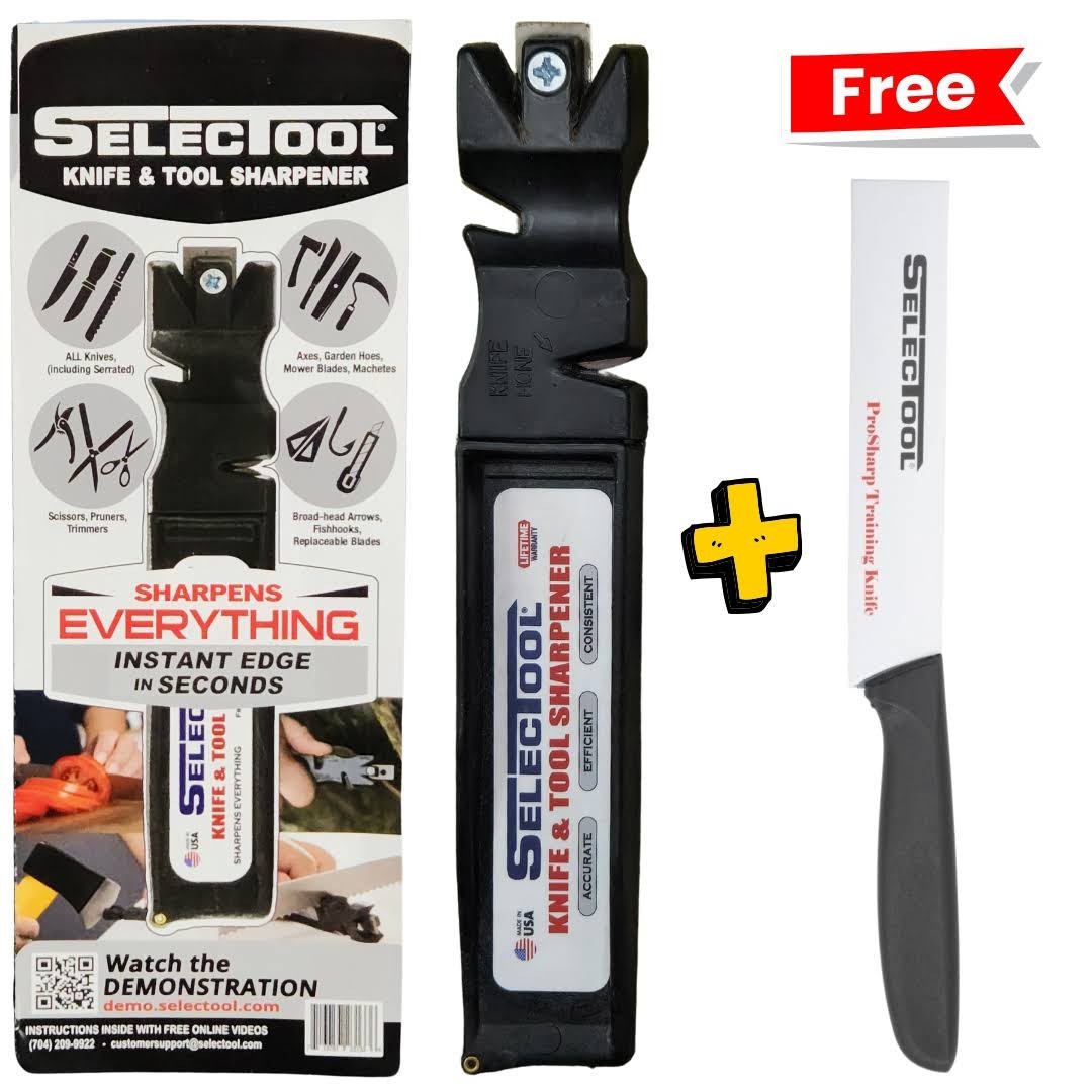 SELECTOOL Knife & Tool Sharpener DUO 8.5" Ceramic Honing Rod Manual Adjustable