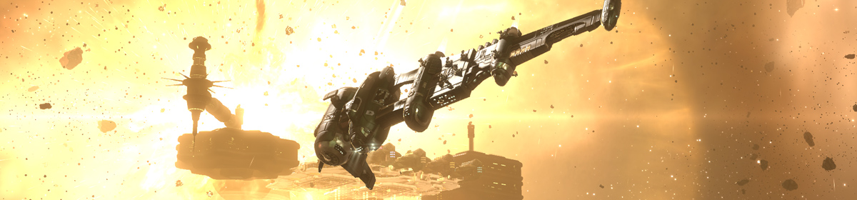Exploding pirate base in Eve Online