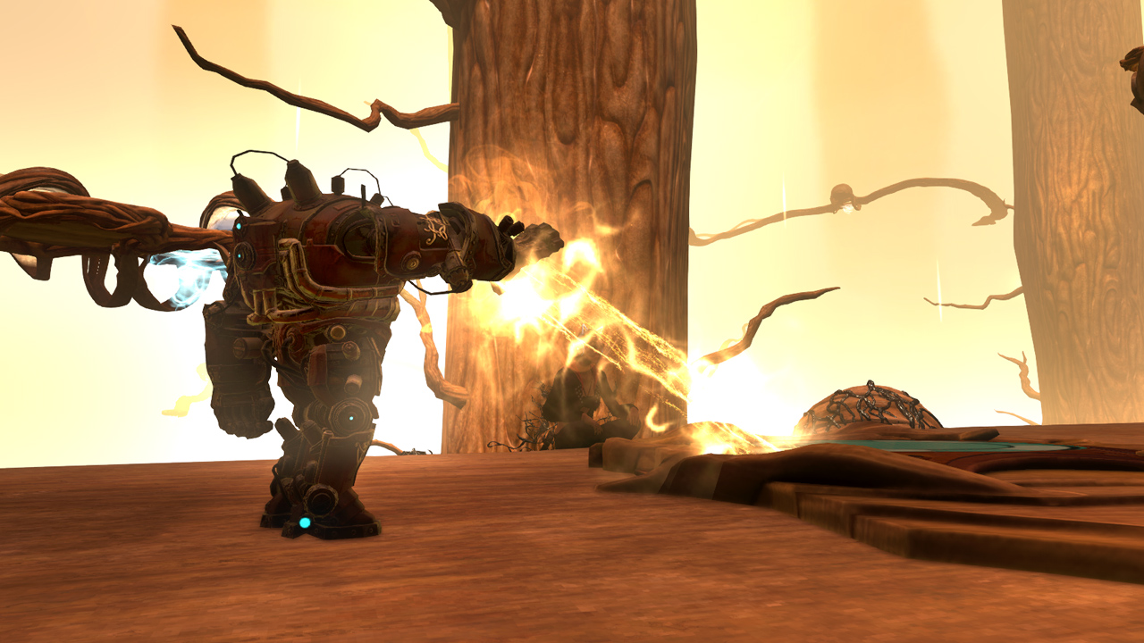 An Agartha Tender mini custodian making repairs to the Tokyo jump pad in Secret World Legends.