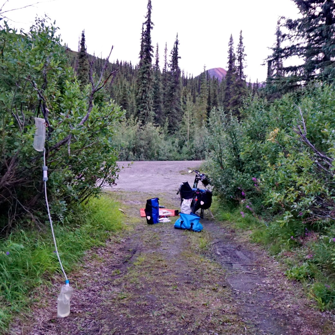 Cooking away from the tent on the Denali Highway. That's my water filter in the foreground, in case you're wondering.