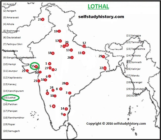 INDIAN HISTORY THROUGH MAP PART L SELF STUDY HISTORY Lothal 