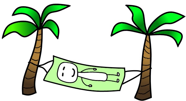 Stick man in a hammock