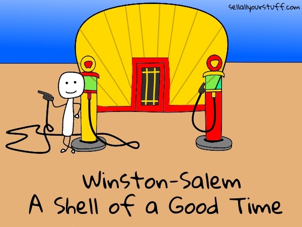 shell shaped Shell gas station in Winston-Salem