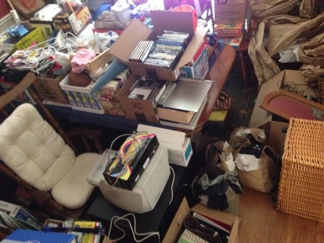 Emily's pile of stuff