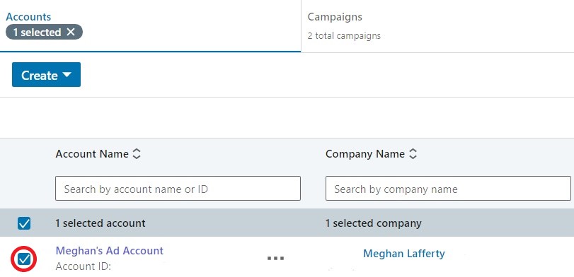 Example choose account