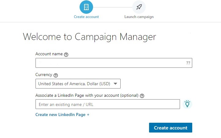 Example create account