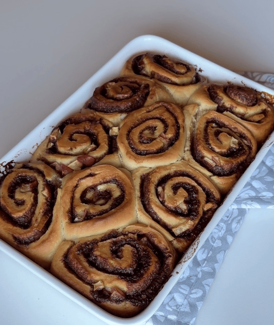 Zimtschnecken in der AUflaufform