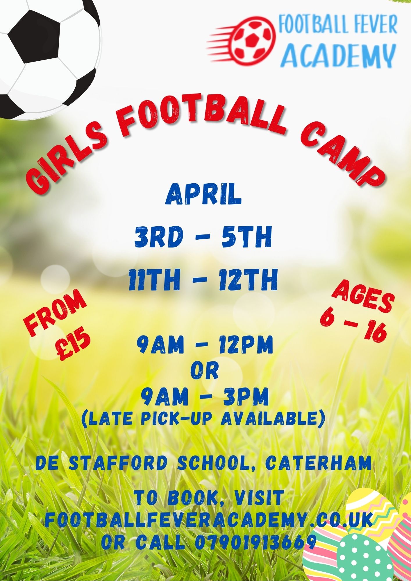 Girls’ football camp Easter holidays… Selsdon Primary School and