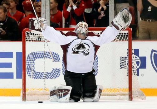 Calvin Pickard celebration