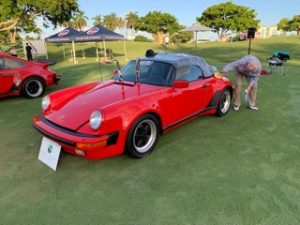 Michael doing the final wipe down of the Speedster before judging begins