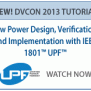 IEEE 1801 UPF Tutorial