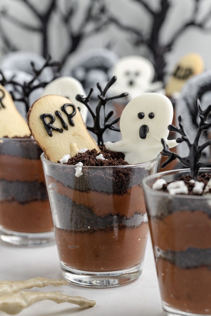 Halloween Graveyard Pudding Cups