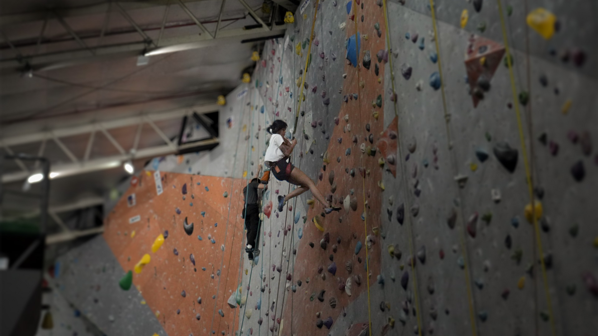 Indoor wall climbing at Climb Central in Mandaluyong