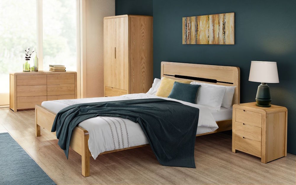 Curved Design Wooden Bed Frame Oak 4ft6 And 5ft Available Ebay
