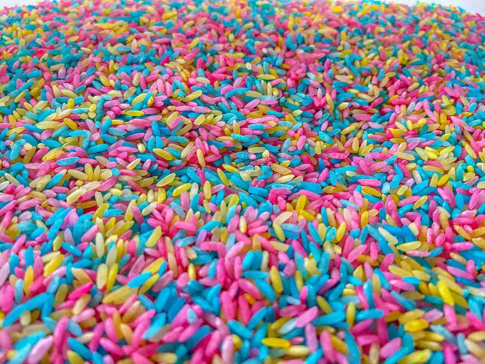 Spring Colored Sensory Rice