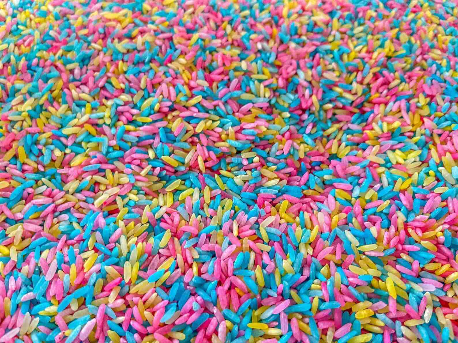 Spring Colored Sensory Rice