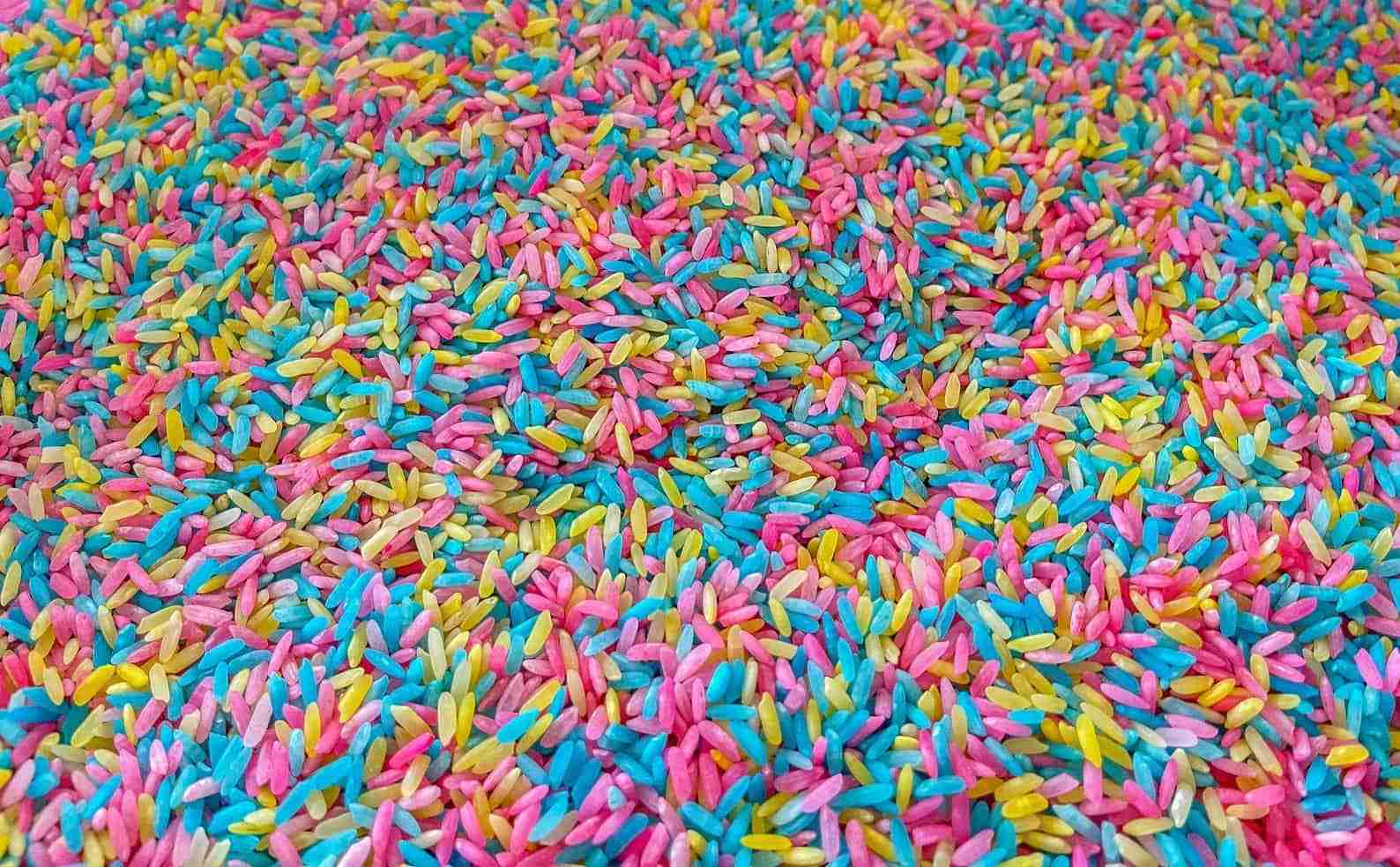 Spring Colored Sensory Rice