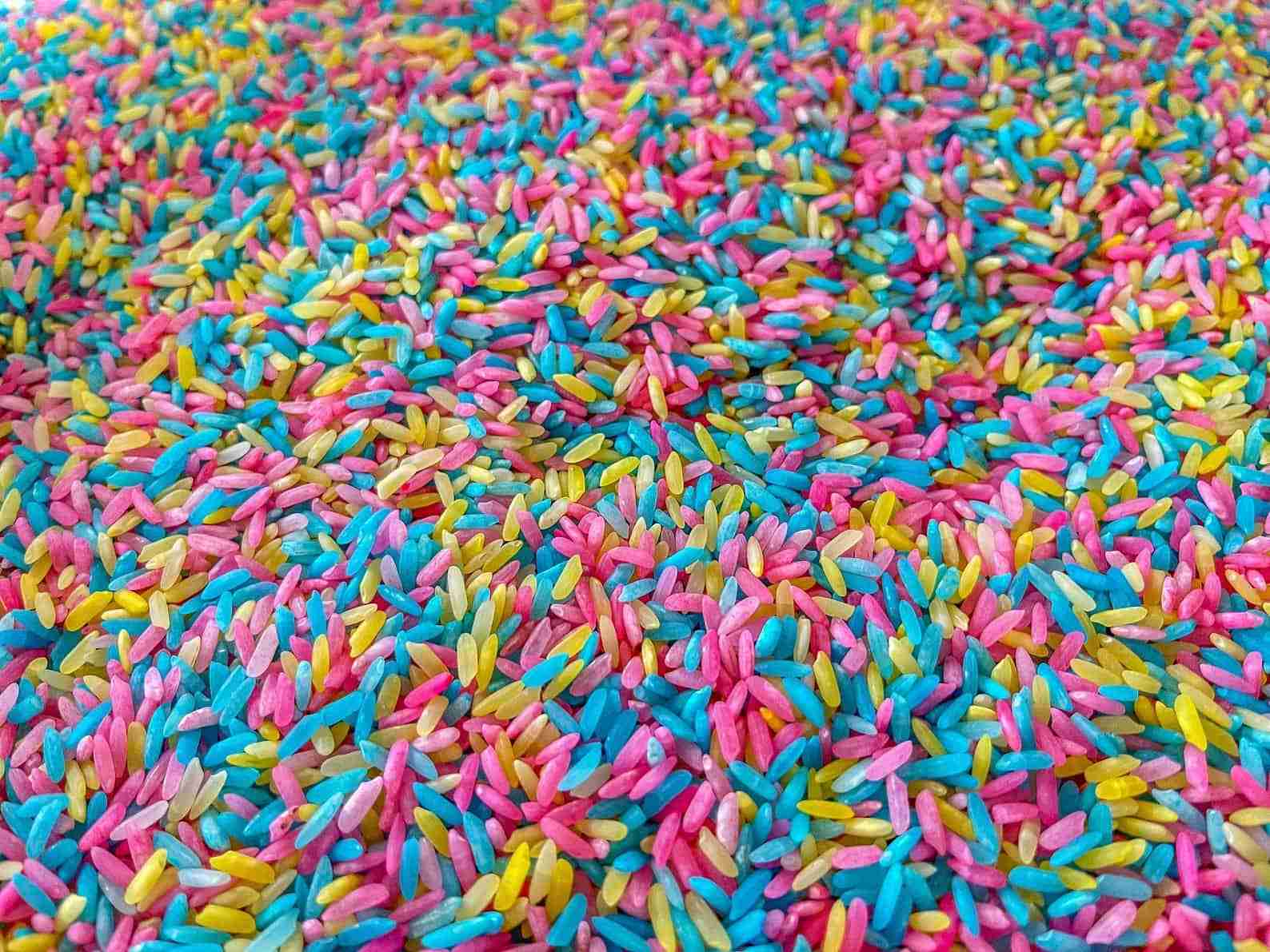 Spring Colored Sensory Rice