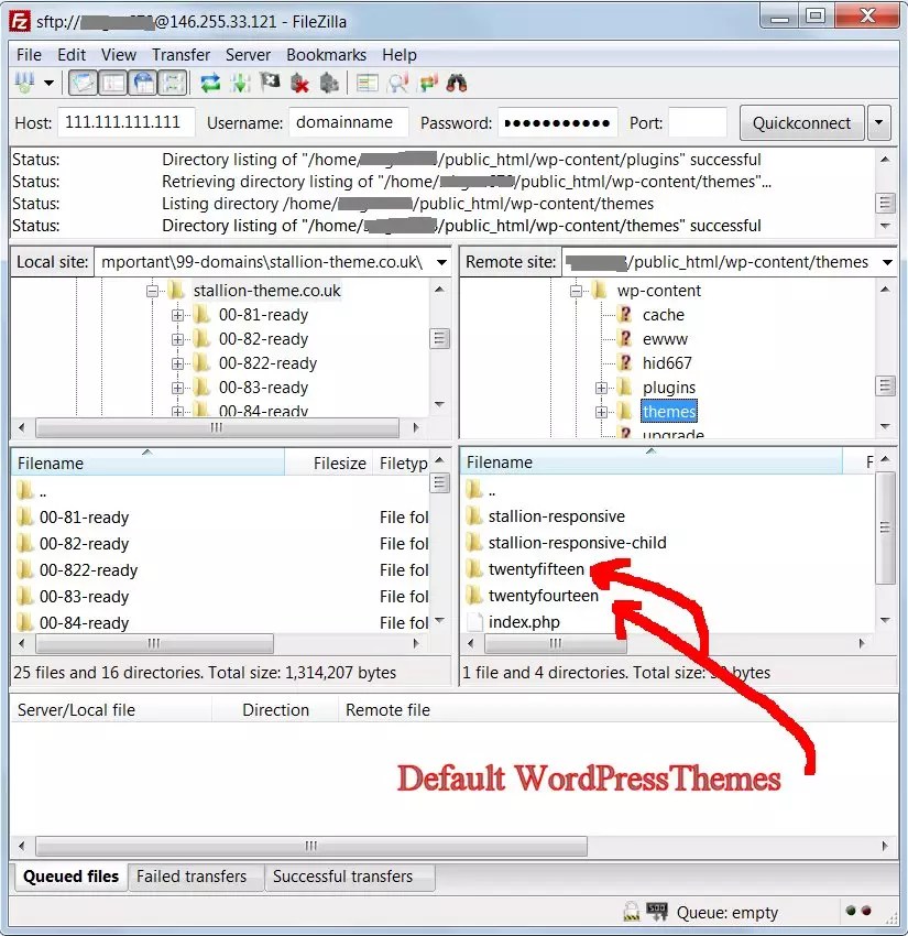 The default theme is the theme that is active on your wordpress site when you first set it up. Filezilla Default WordPress Themes