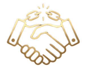 No long-term contracts icon showing a handshake