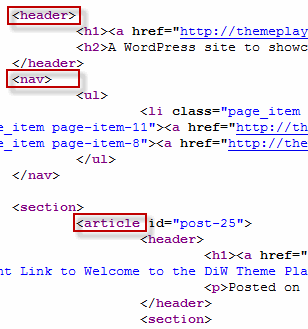 header and nav example in HTML5 header and nav example in HTML5