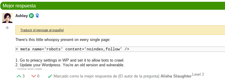 Errores en el archivo robots.txt.