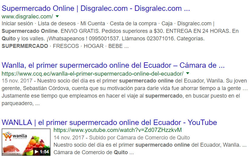 Resultado de búsqueda en Google.
