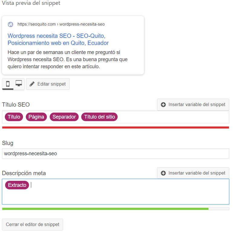 Plugin Yoast.