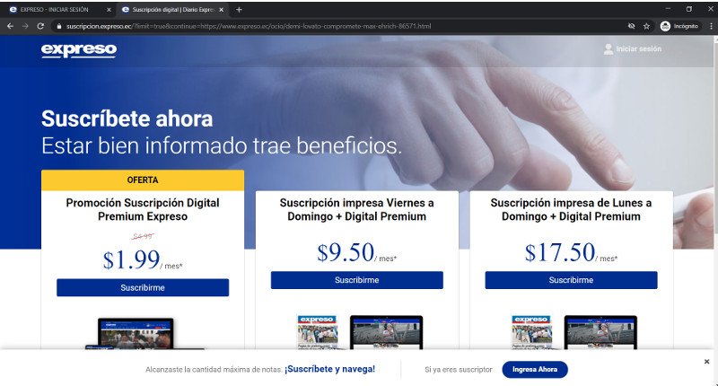Suscripción.