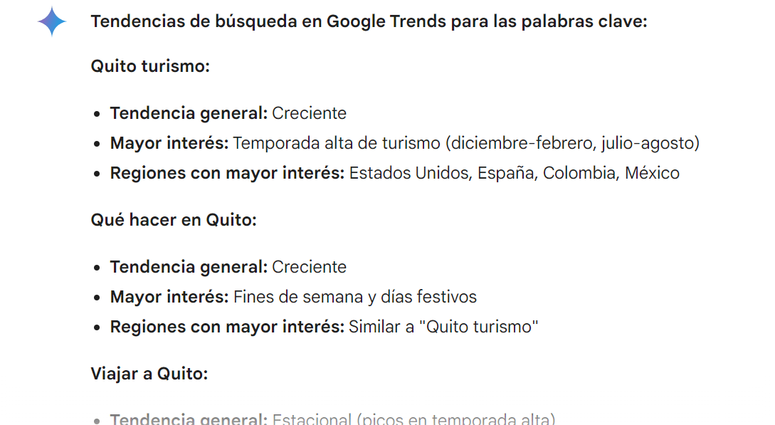 Tendencias de búsqueda según Google Gemini.