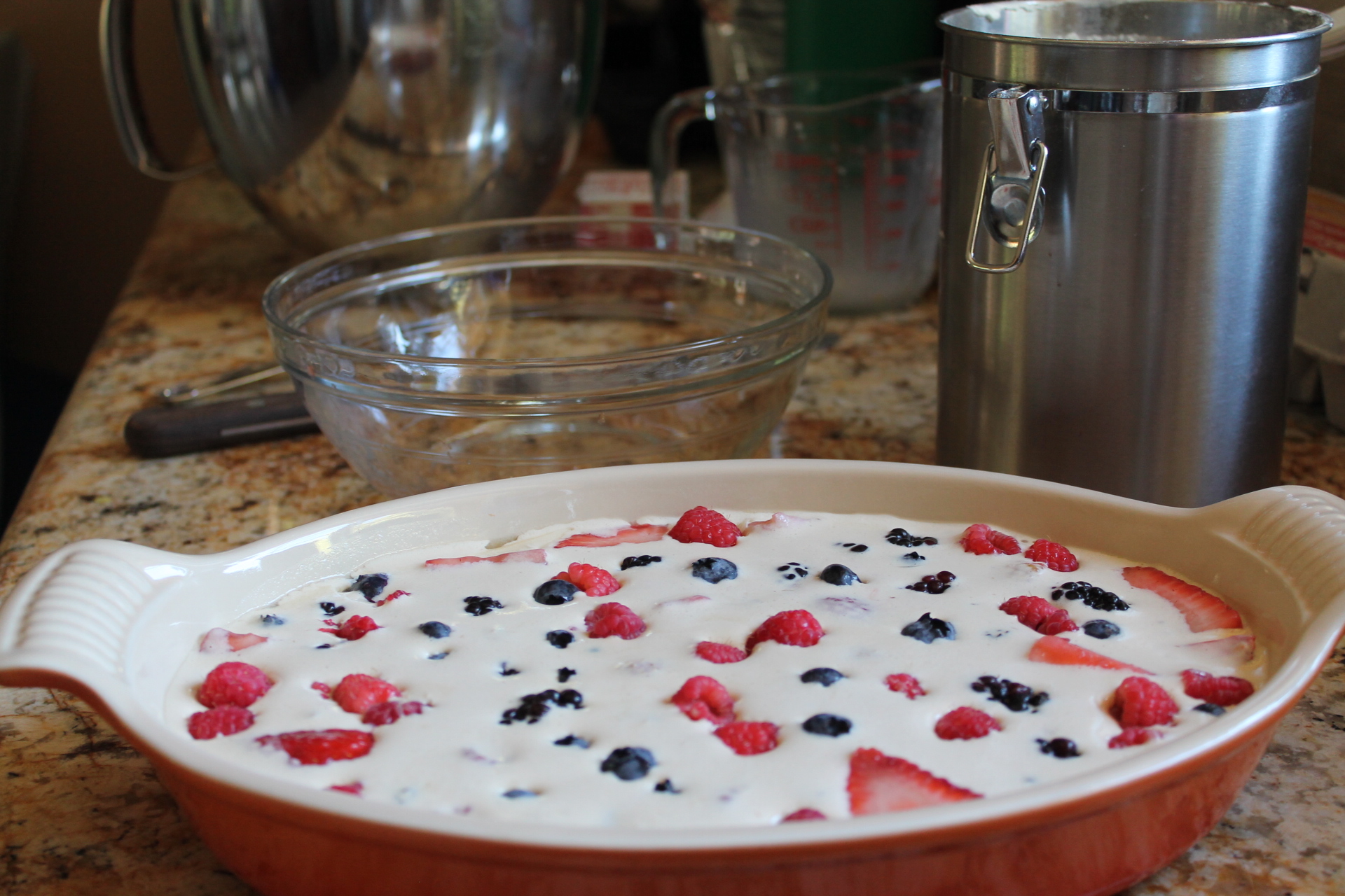 coconut sugar sweetened berry clafoutis