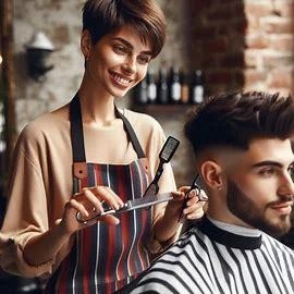 Modern lady barber