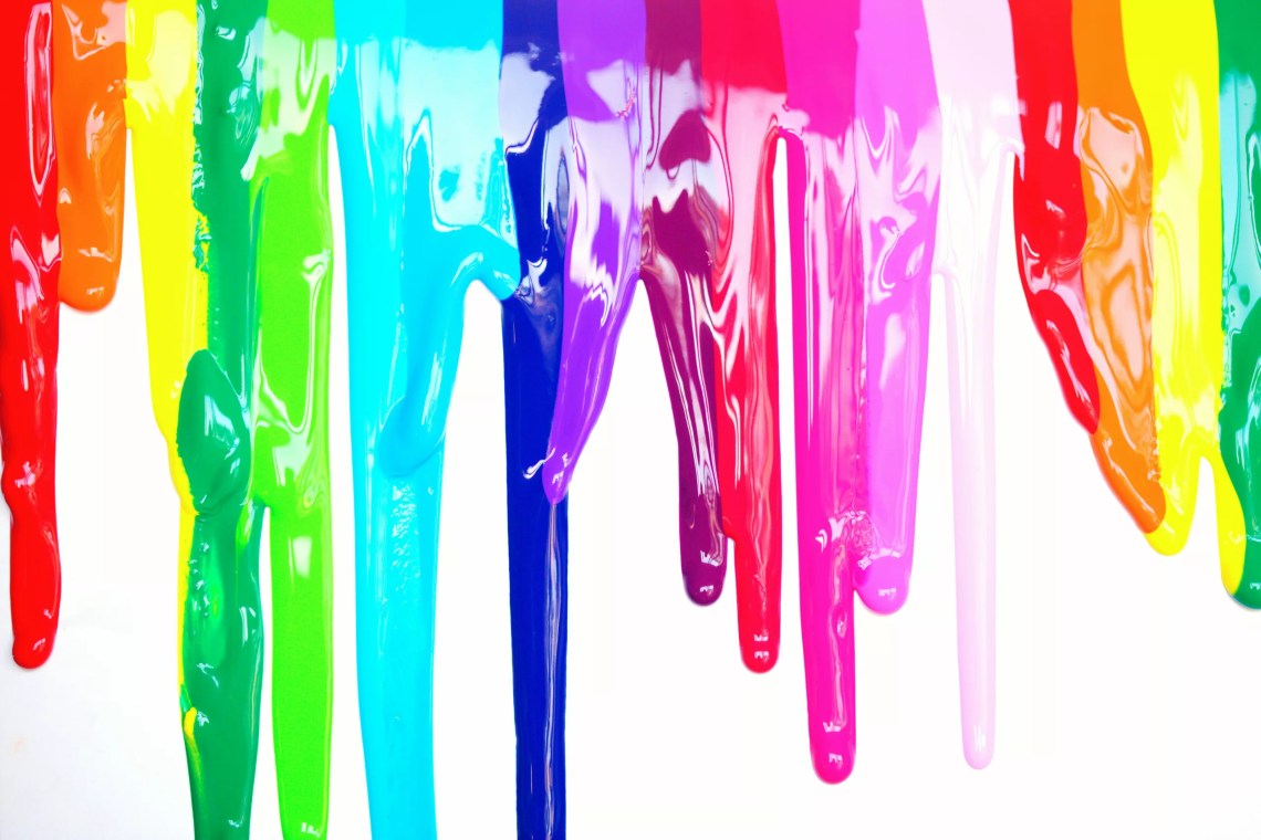 Multicoloured paint drippings