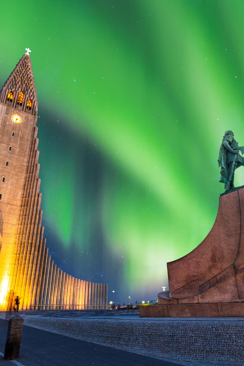northern lights in reykjavik Iceland