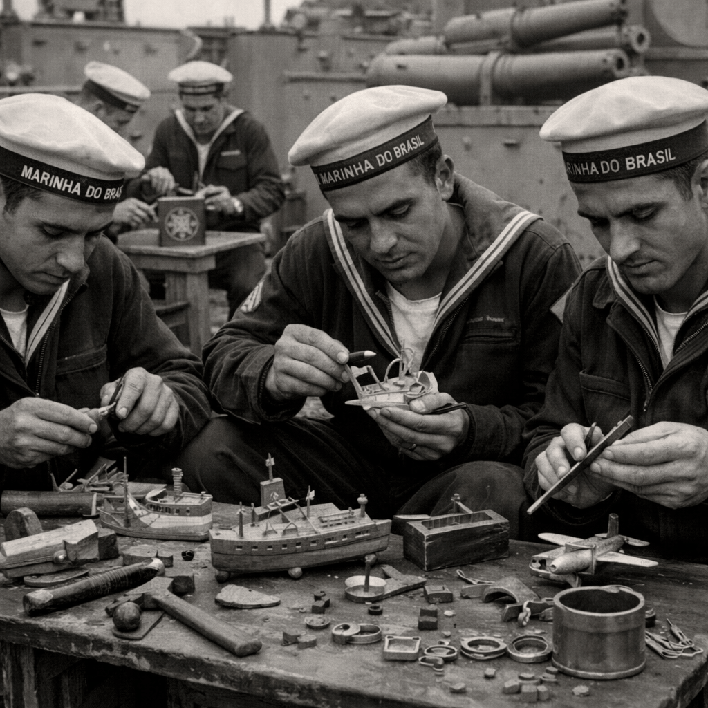 A Marinha do Brasil na Segunda Guerra Mundial teve papel estratégico na defesa do Atlântico Sul.
Seus navios realizaram missões de escolta, protegendo comboios contra submarinos inimigos.
Após ataques a embarcações brasileiras, o país intensificou a vigilância marítima.
Marinheiros enfrentaram longos períodos no mar, sob constante ameaça de torpedeamentos.
A atuação naval foi essencial para garantir suprimentos e apoiar o esforço aliado.