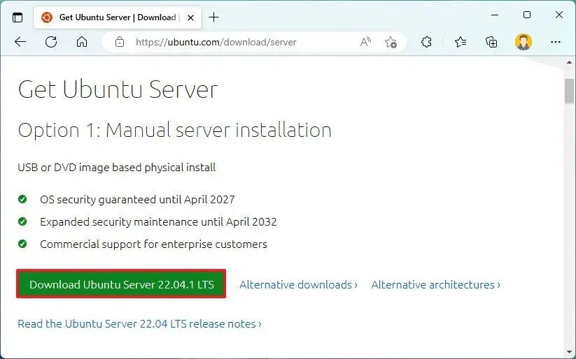 Ubuntu Server download ISO