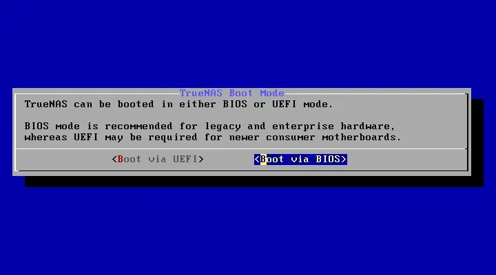Boot via BIOS 