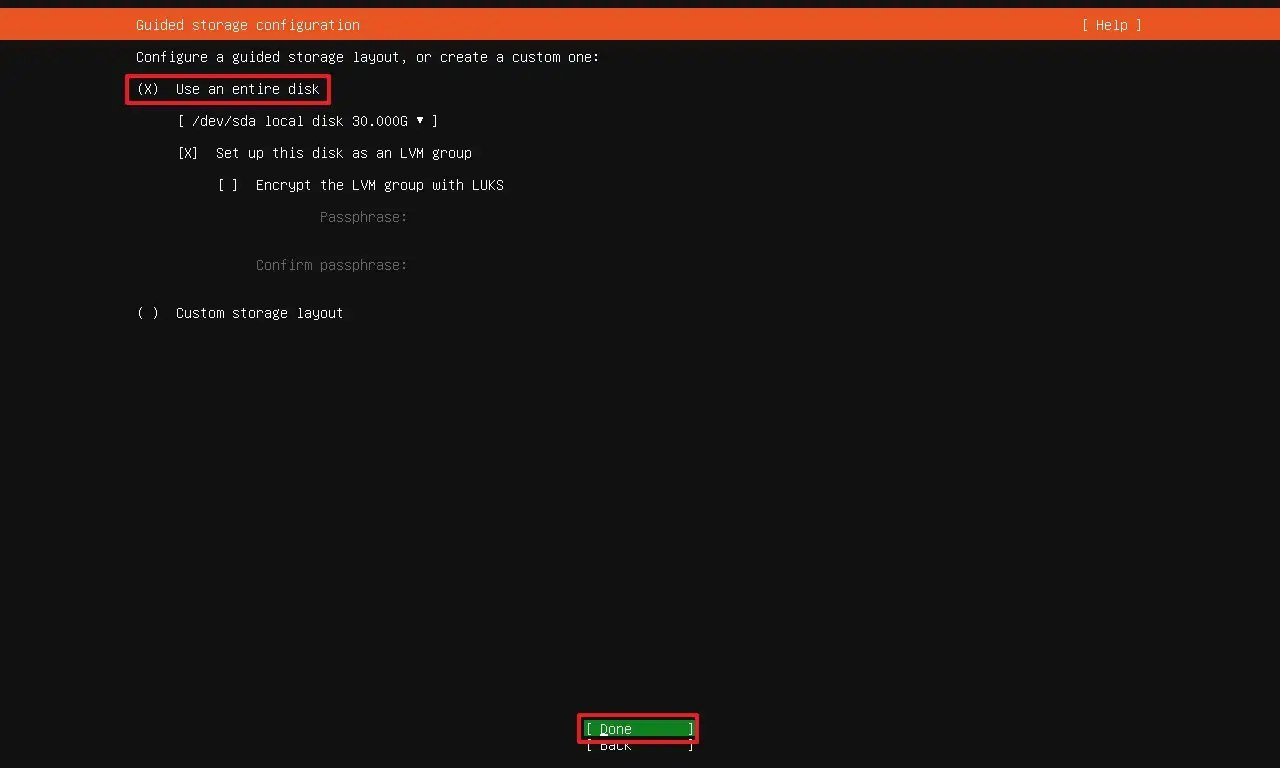 Ubuntu Server install on entire disk