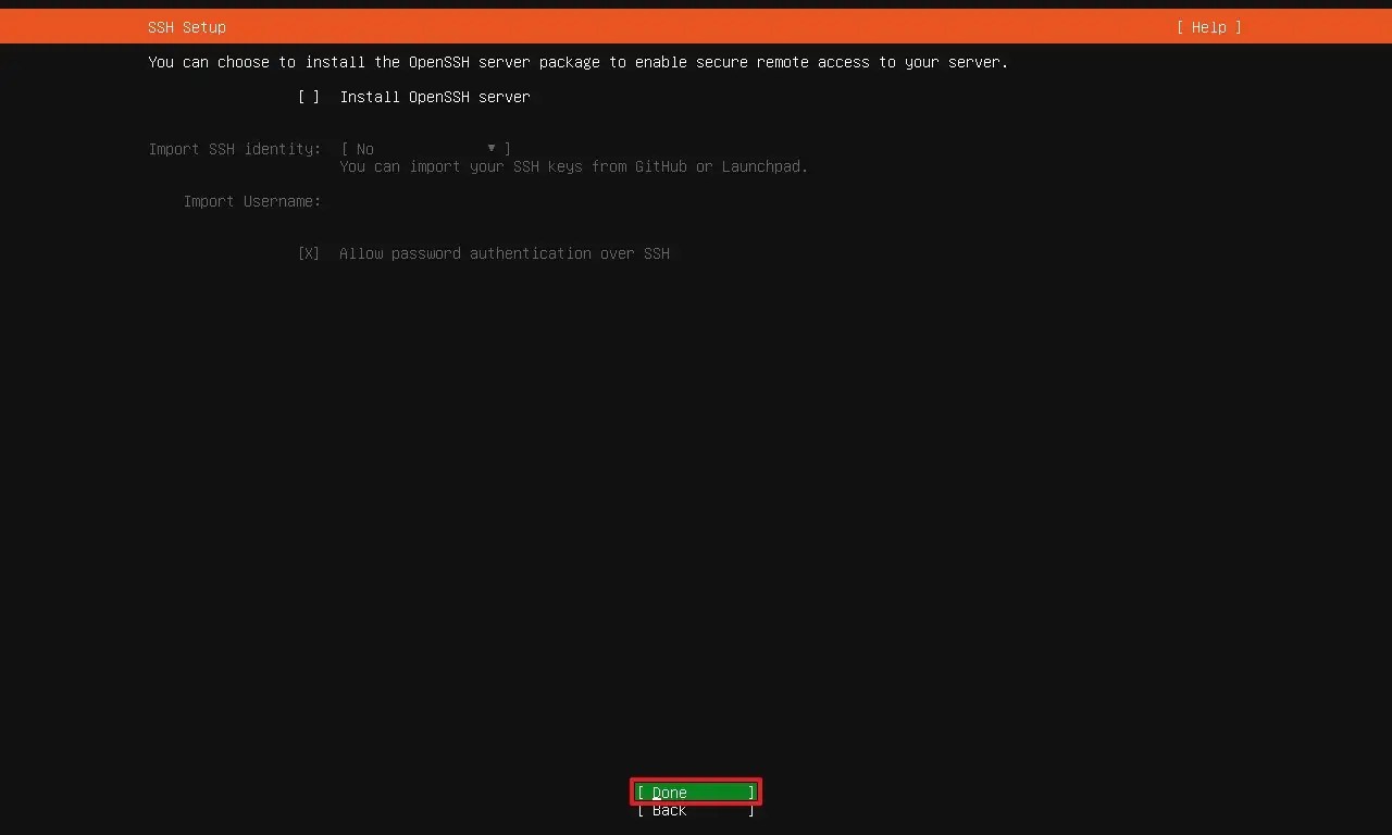 Ubuntu Server install openSSH
