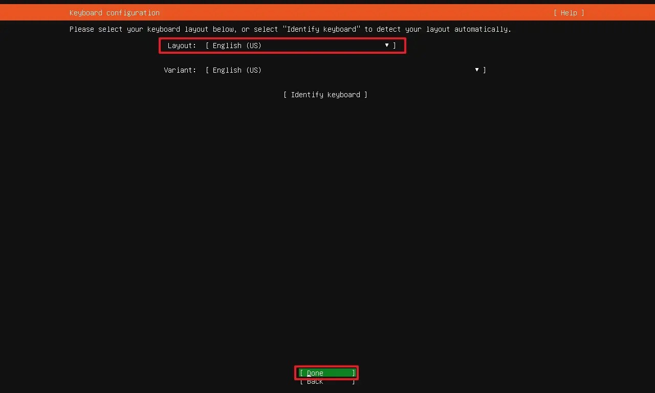 Select keyboard configuration