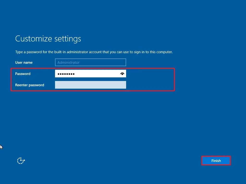 Windows Server administrator password